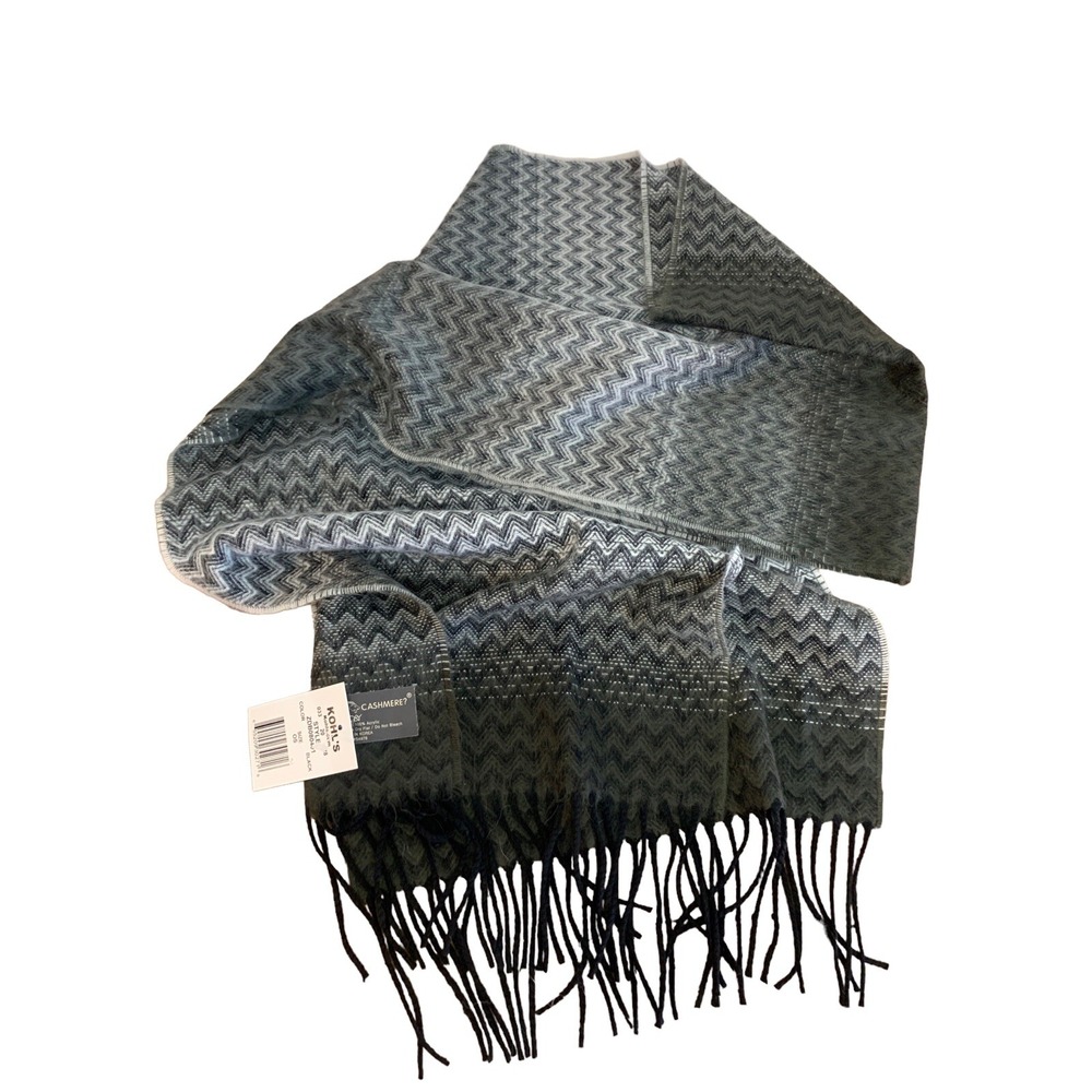 Kohl's Scarf Gray Black Geo Print‎ OS Accessory Softer Than Cashmere Acrylic NEW